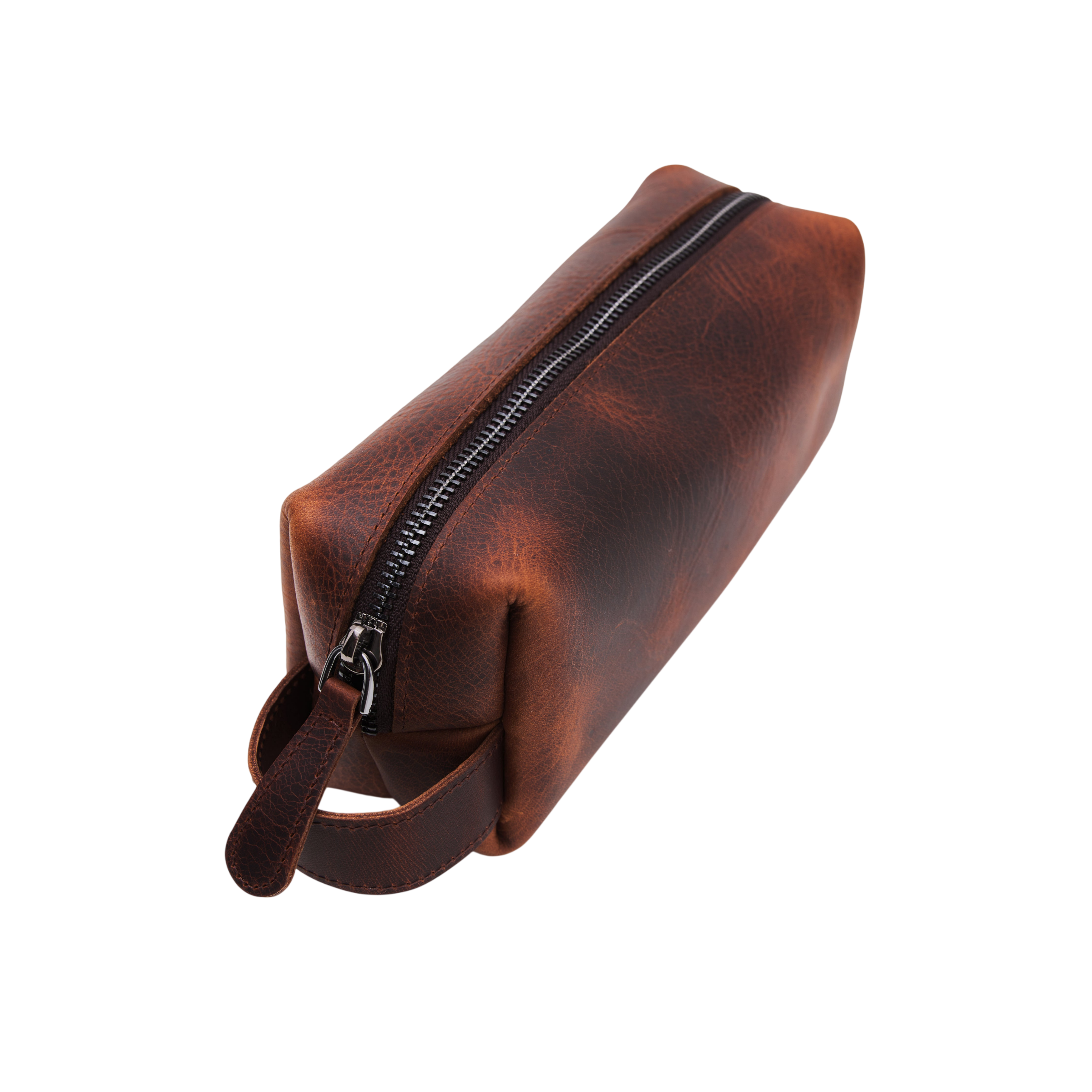 Small Leather Washbag | Handcrafted Premium Full-Grain Leather