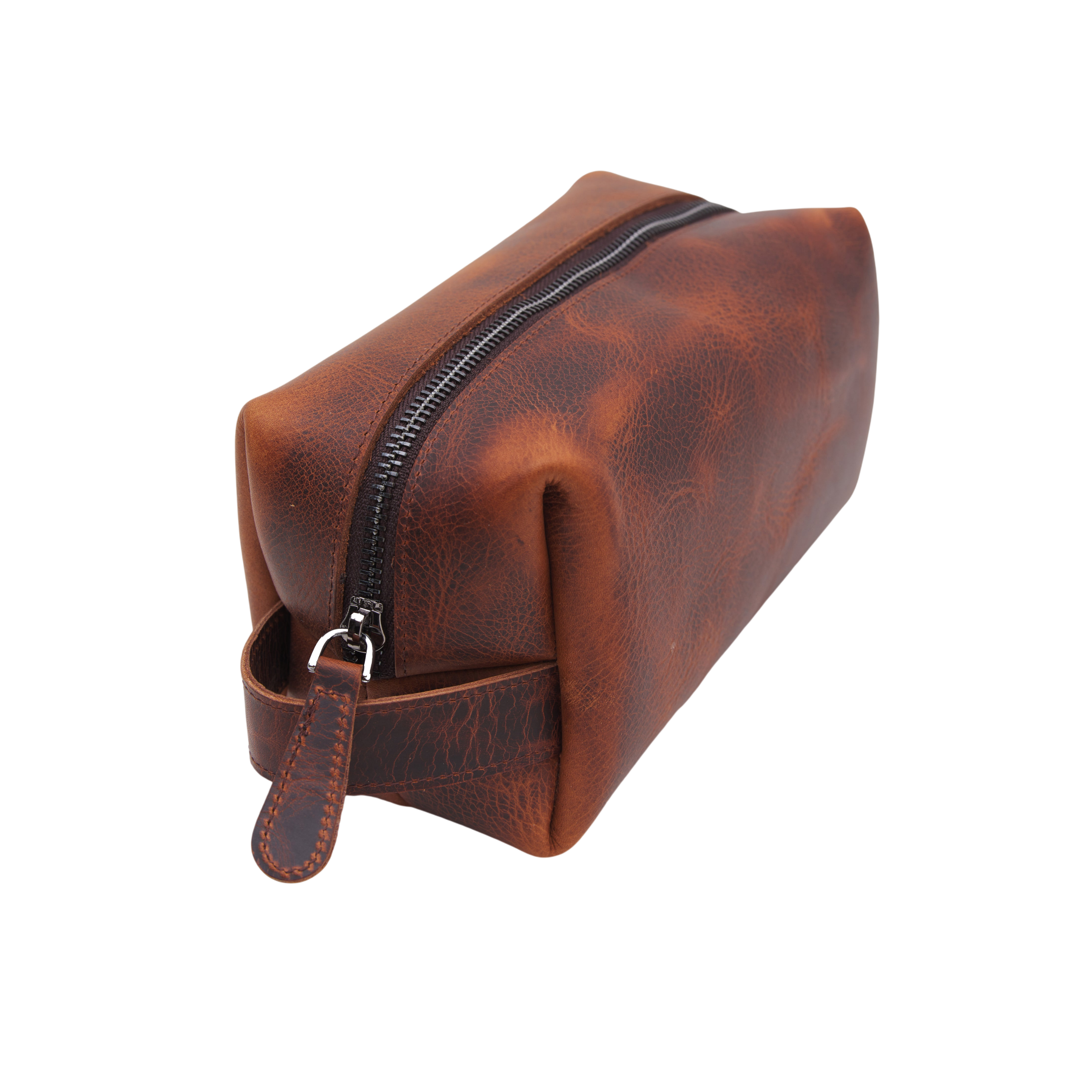 Middle Leather Washbag | Handcrafted Premium Full-Grain Leather
