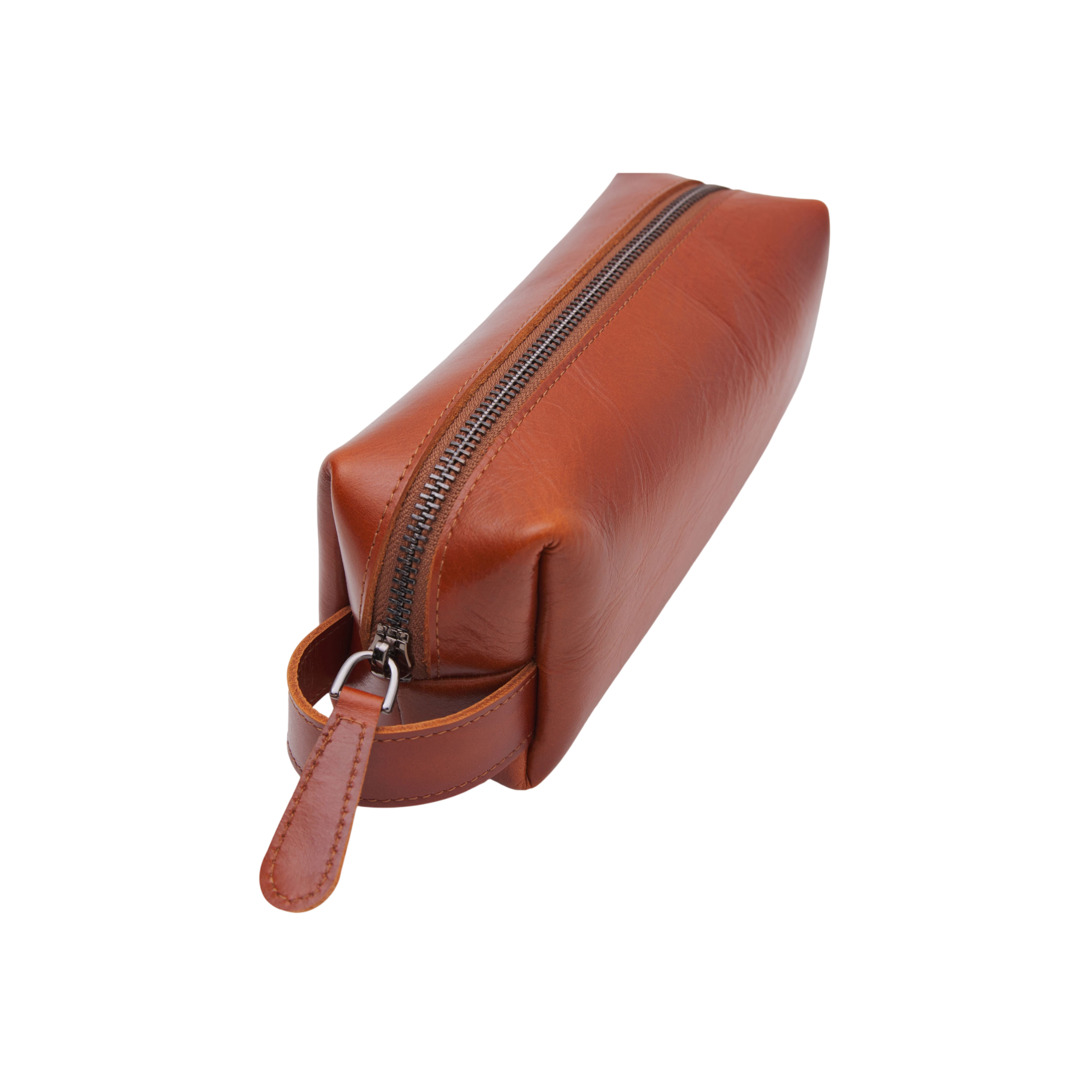 Small Leather Washbag | Handcrafted Premium Full-Grain Leather