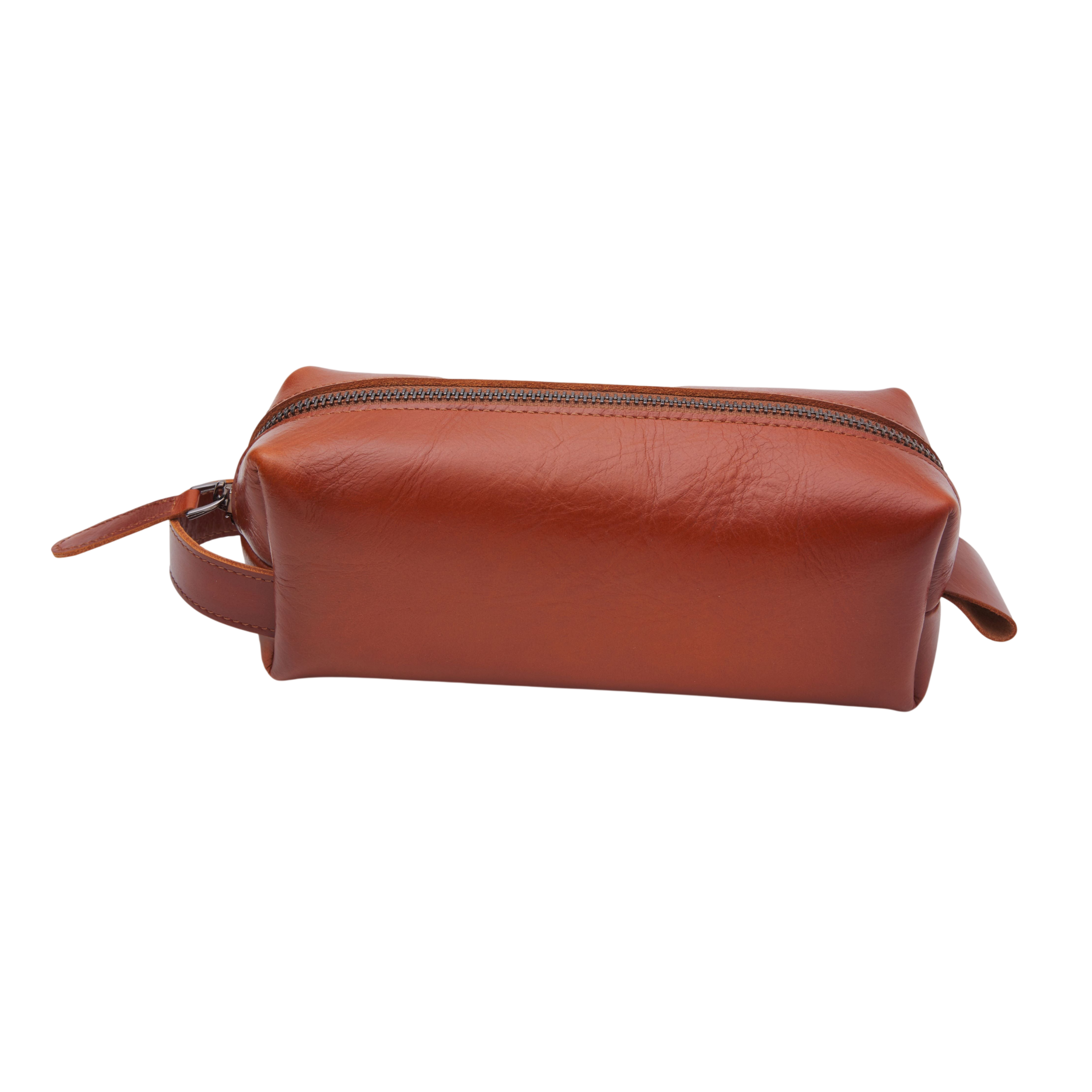 Small Leather Washbag | Handcrafted Premium Full-Grain Leather